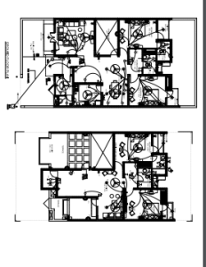 Electrical and plumbing drawings of residential building"